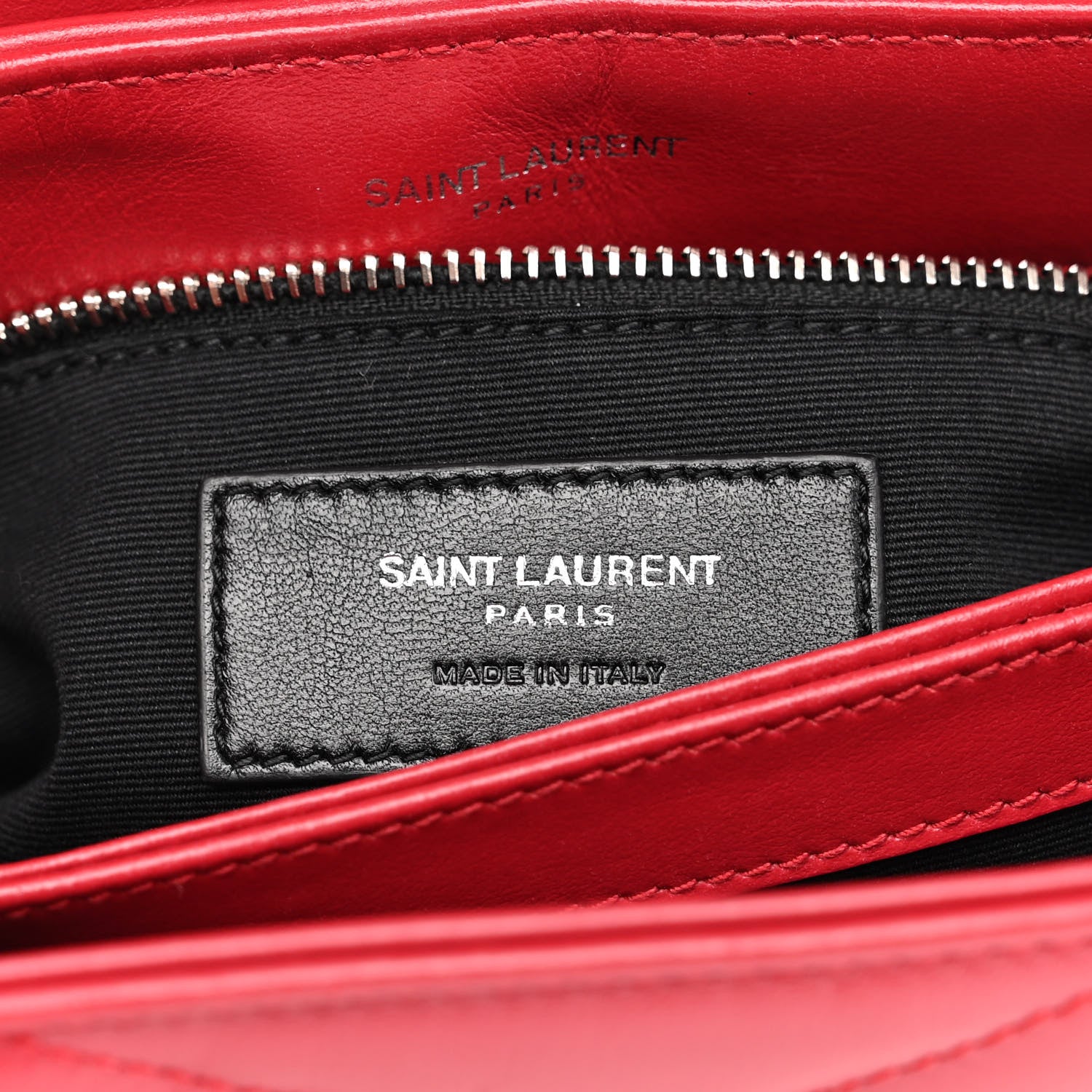 Saint Laurent Calfskin Y Quilted Monogram Toy Loulou Monogram Crossbody Bag Red 7 of 10