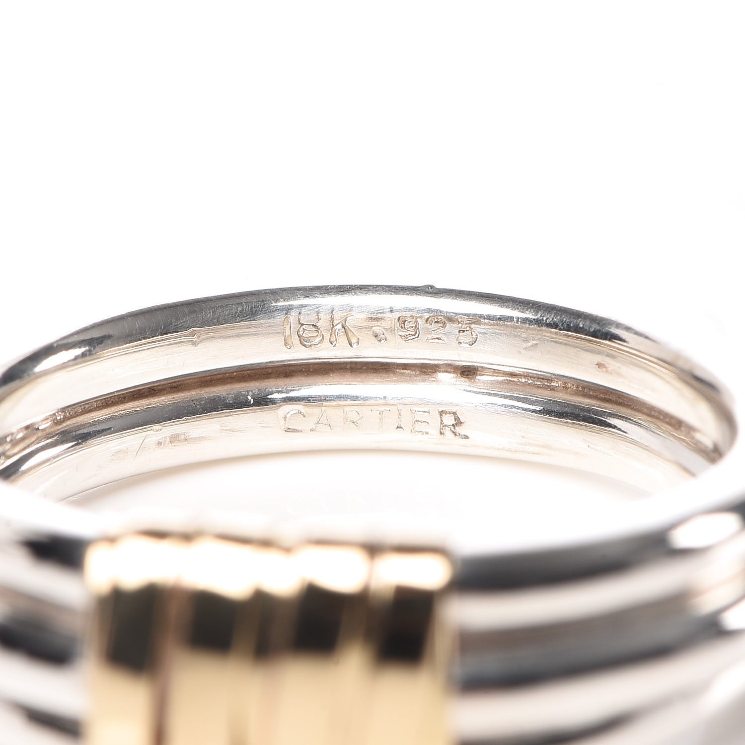 Cartier Sterling Silver 18K Yellow Gold Wrap Band Ring 51 5.75 5 of 5