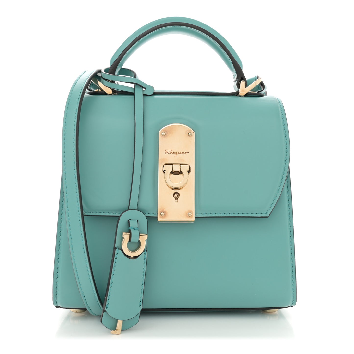 Smooth Calfskin Mini Boxyz Tyrone Turquoise