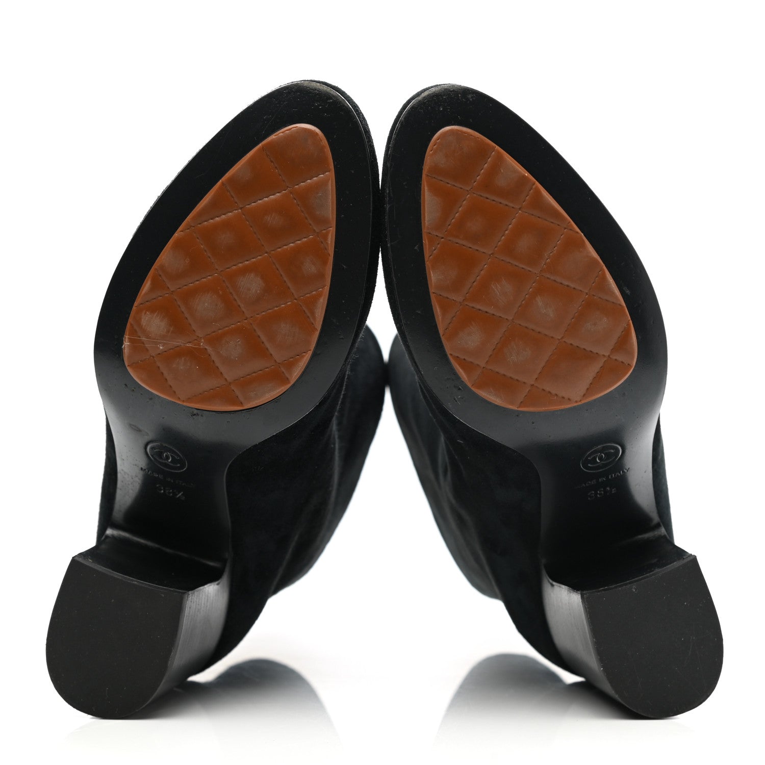 Chanel Suede Calfskin CC Short Boots 38.5 Black 5 of 11