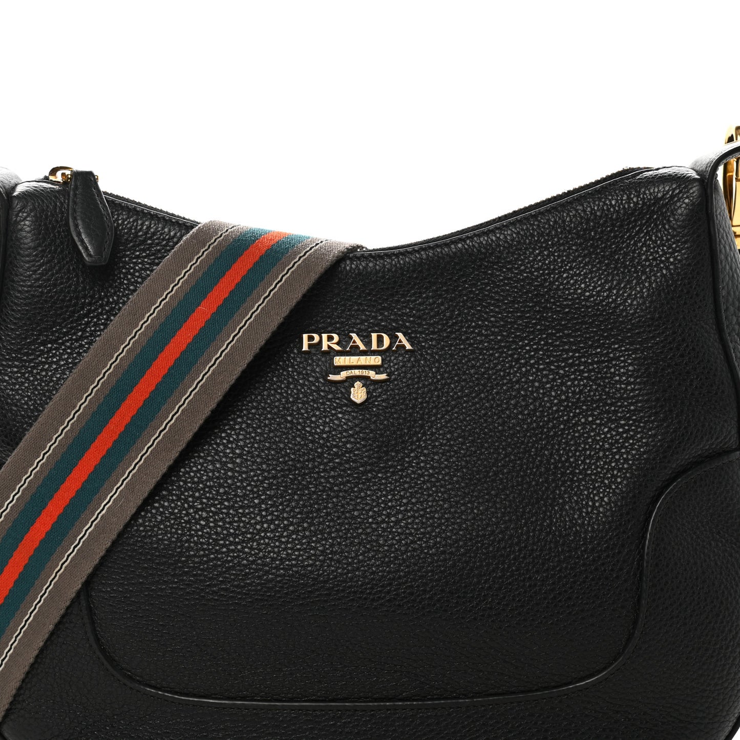 Vitello Daino Zippered Messenger Hobo Black