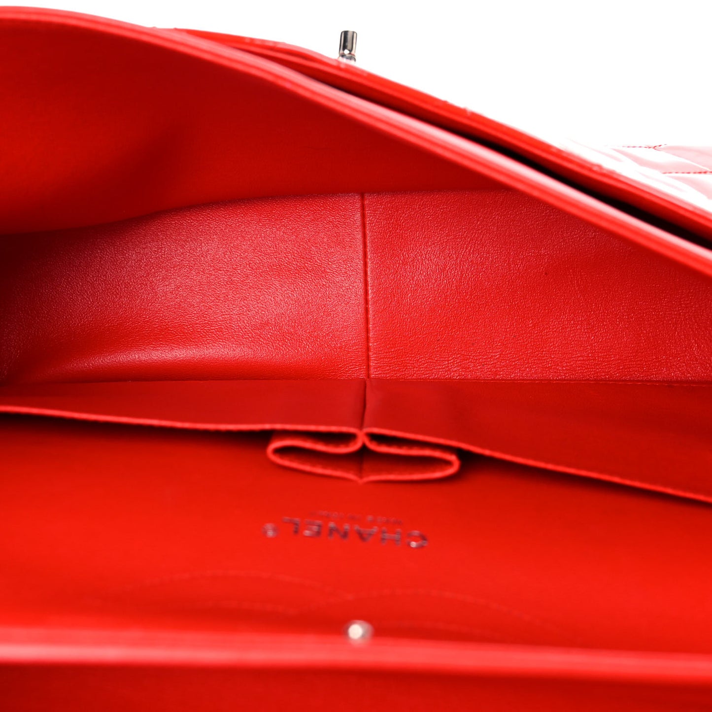 Patent Quilted Jumbo Double Flap Red