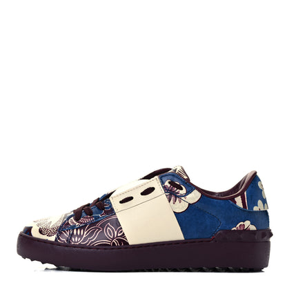 Valentino Garavani Calfskin Mime Rockstud Open Sneakers 36 Indigo Rubin Ivory 1 of 8