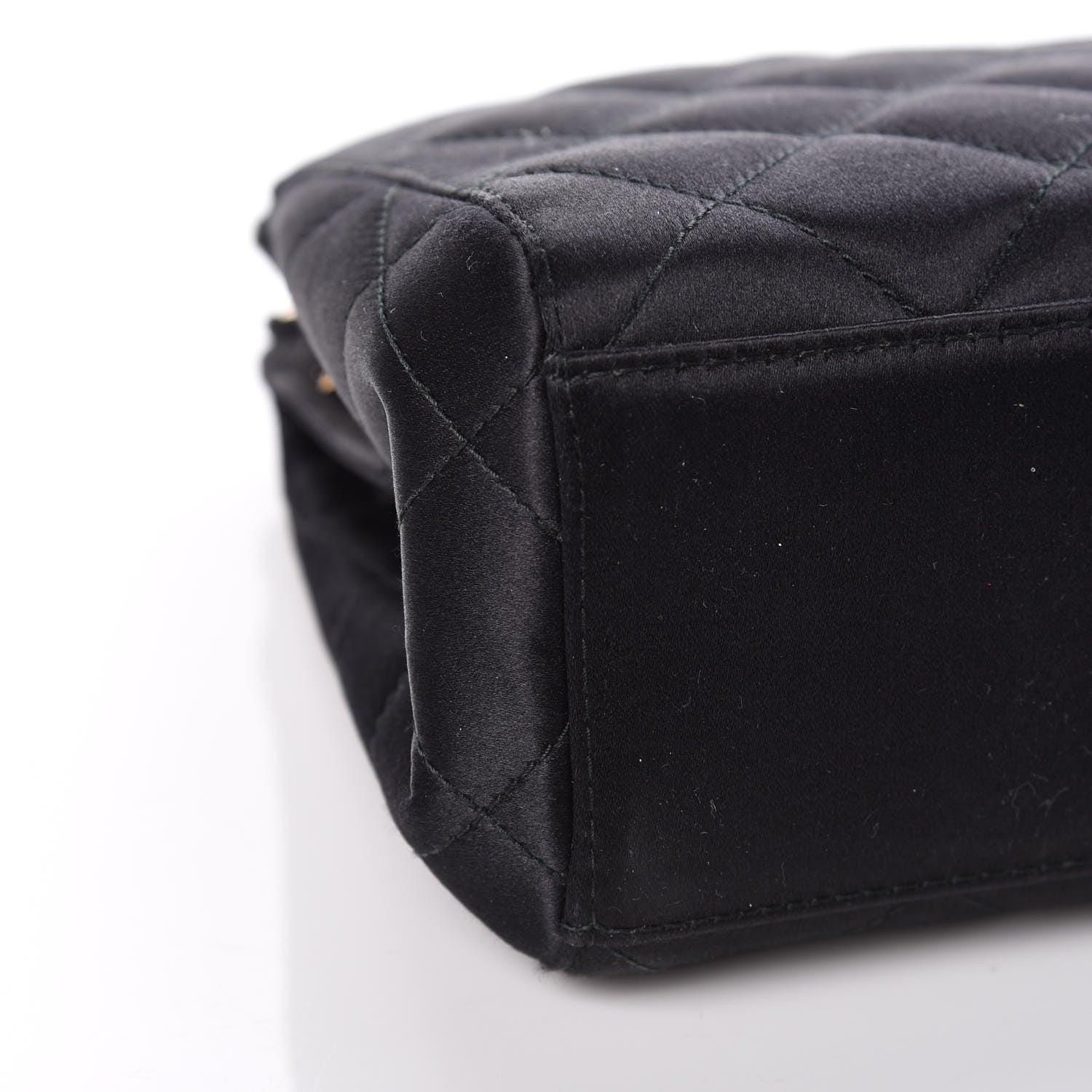 Chanel Satin Quilted Shoulder Bag Black 10 of 11
