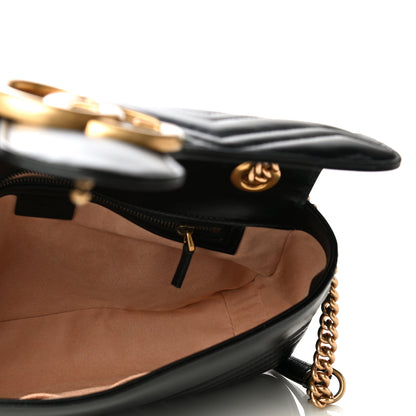 Gucci Calfskin Matelasse Medium GG Marmont Shoulder Bag Black 5 of 15