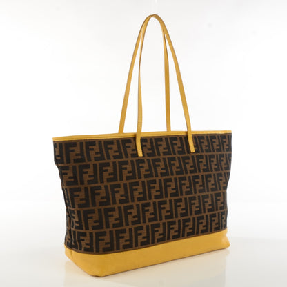 Fendi Zucca Vitello Elite Roll Tote Tobacco Yellow 7 of 13