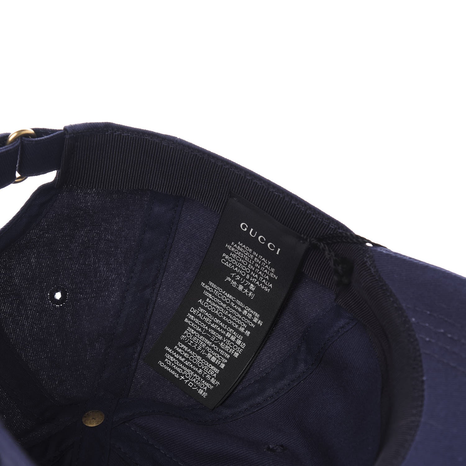 Gucci Cotton Moth Embroidered Baseball Hat 57 Navy 8 of 8