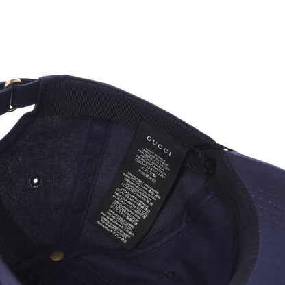 Gucci Cotton Moth Embroidered Baseball Hat 57 Navy 8 of 8