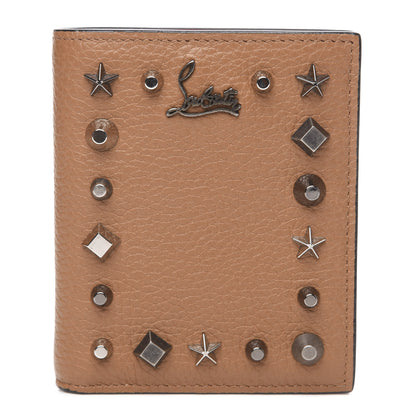 Christian Louboutin Grained Calfskin Star Studded Bi-Fold Wallet Nude Multimetal 1 of 8