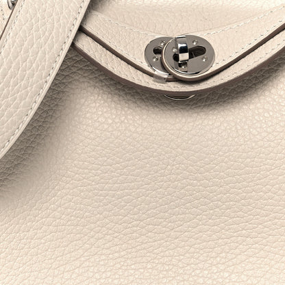 Hermes Taurillon Clemence Mini Lindy 20 Craie 7 of 13