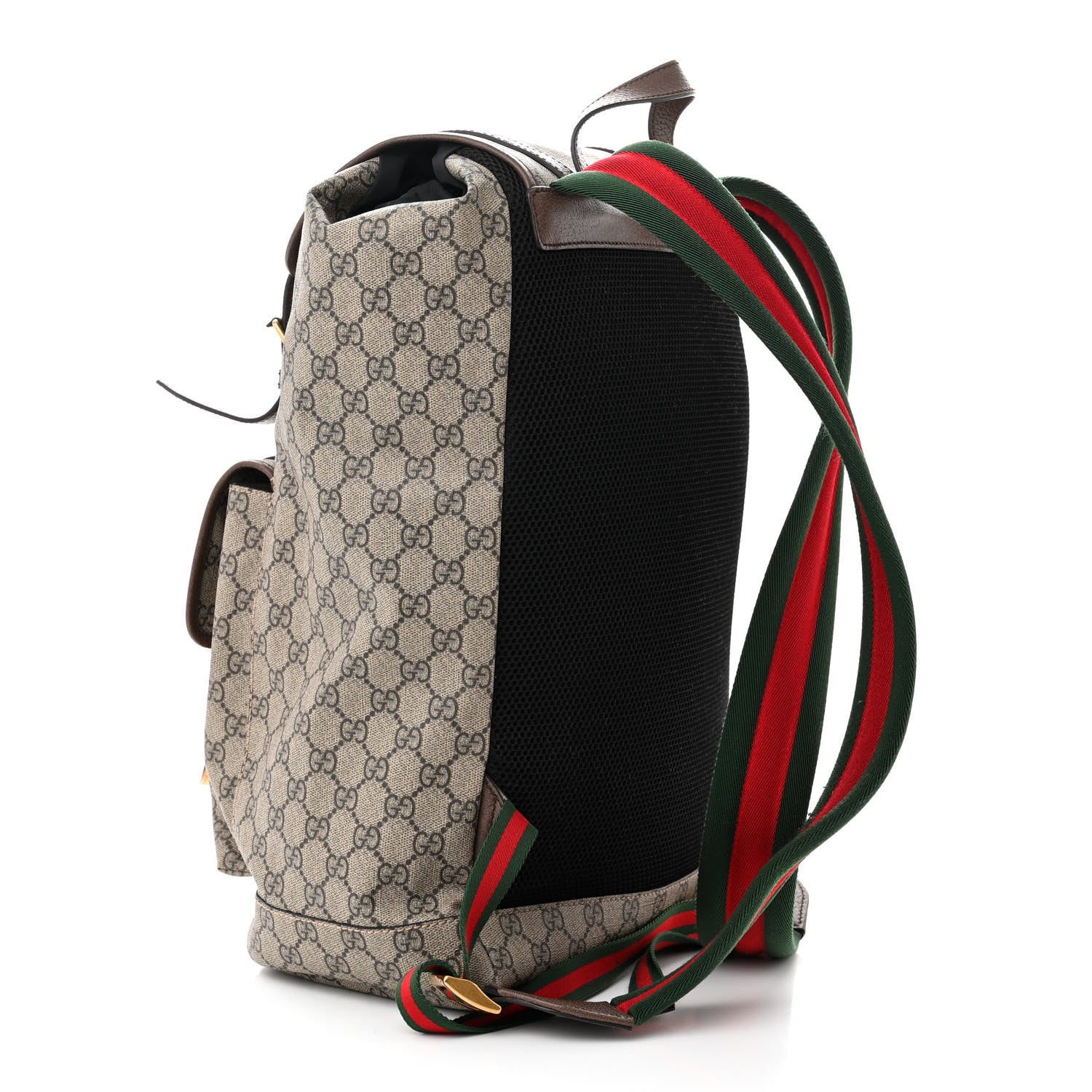 Gucci Soft GG Supreme Monogram Neo Vintage Double Buckle Backpack Beige New Acero Crop 3 of 11