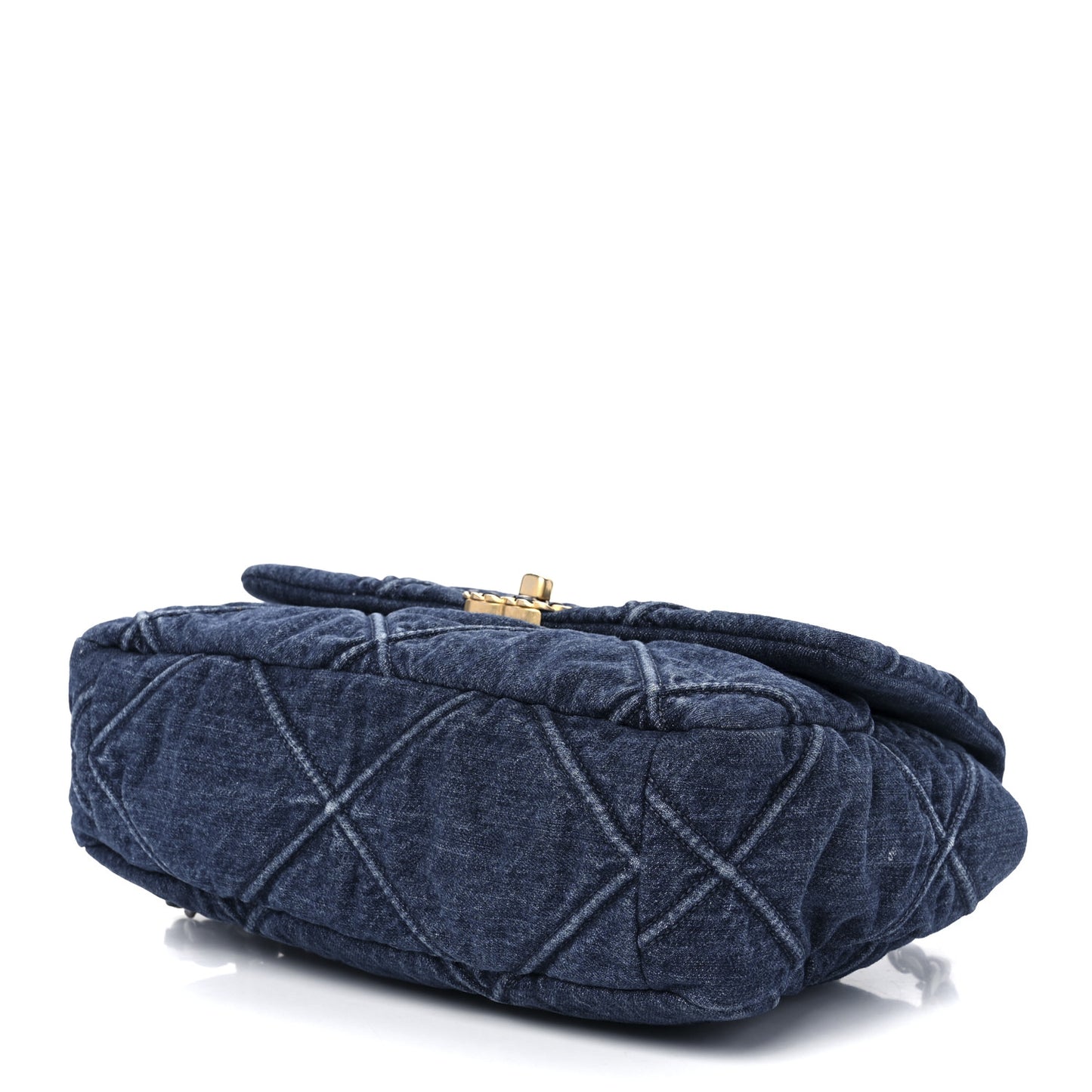 Denim Quilted Large Chanel 19 Flap Blue