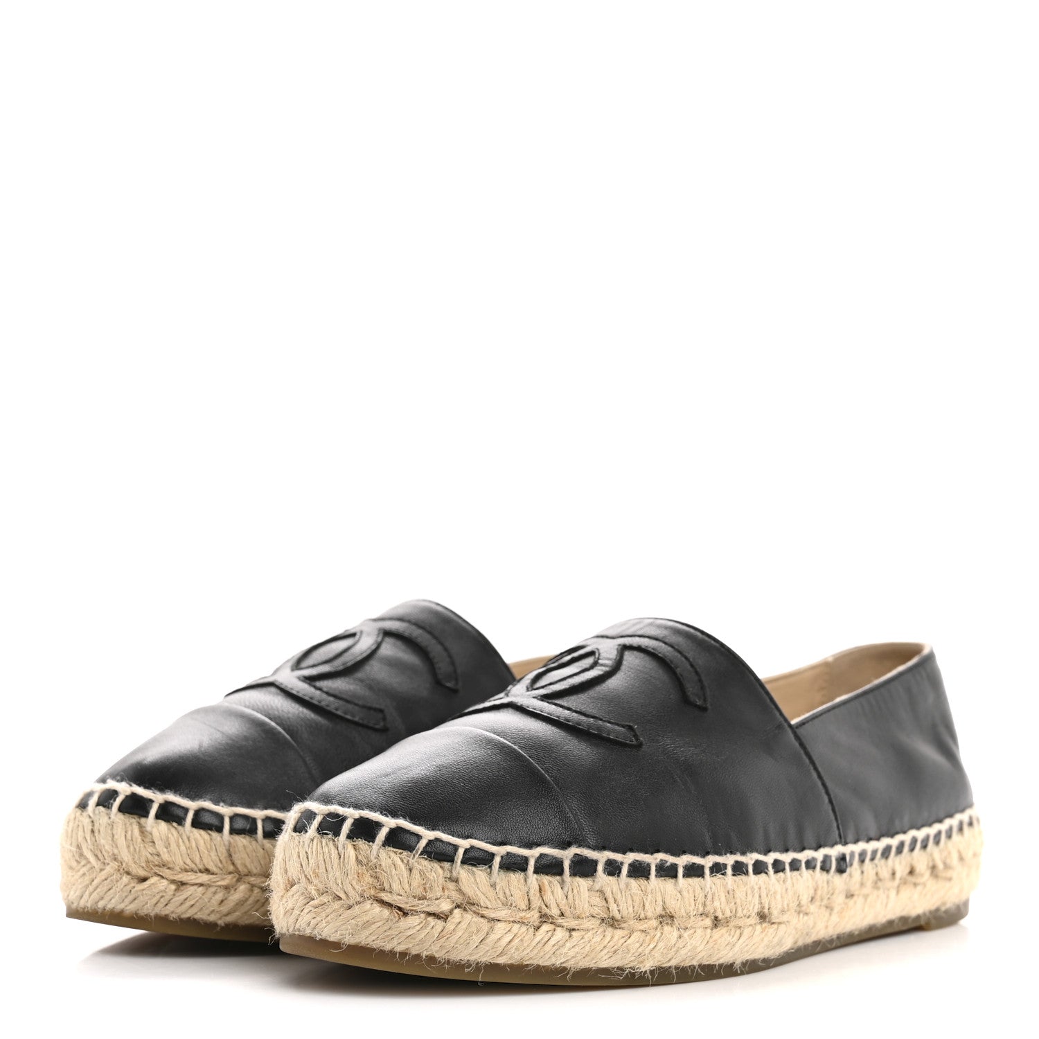 Chanel Lambskin CC Espadrilles 36 Black 4 of 11