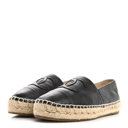 Chanel Lambskin CC Espadrilles 36 Black 4 of 11