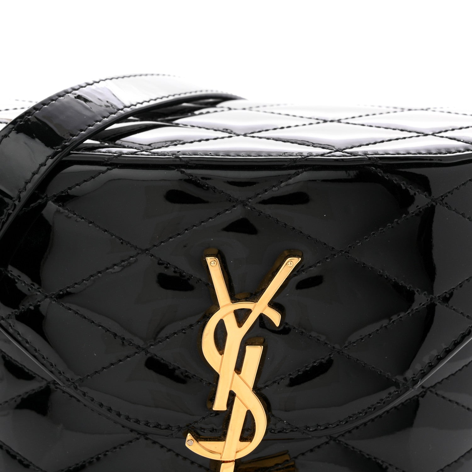 Saint Laurent Patent Matelasse Monogram June Box Bag Black 8 of 12