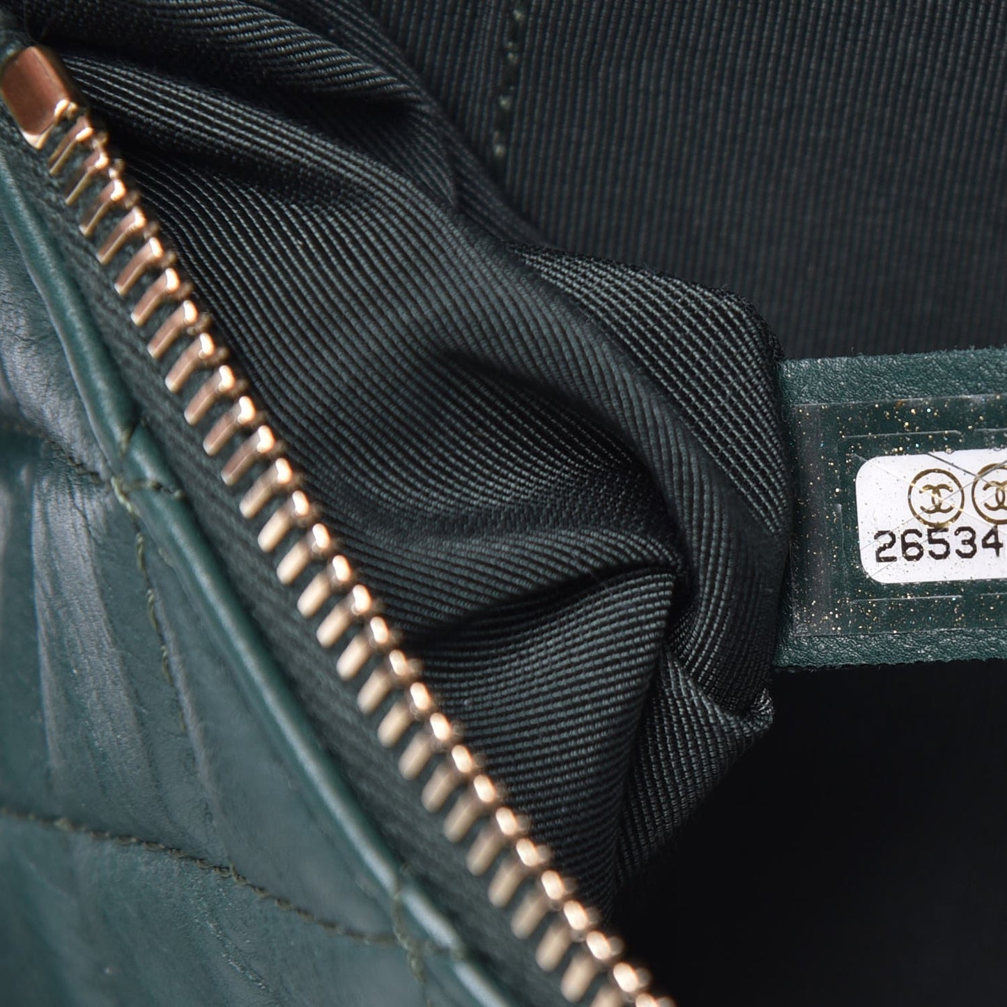 Calfskin Quilted Banane Waist Bag Fanny Pack Dark Green
