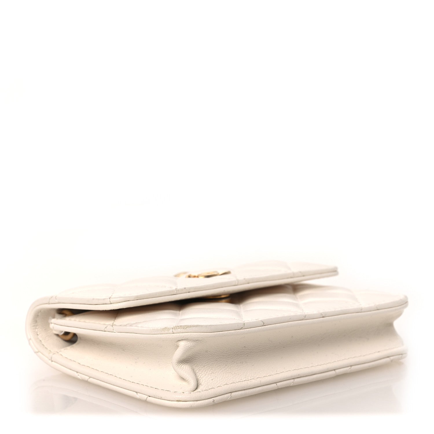 Chanel Lambskin Quilted Pearl Crush Clutch With Chain White 4 of 14