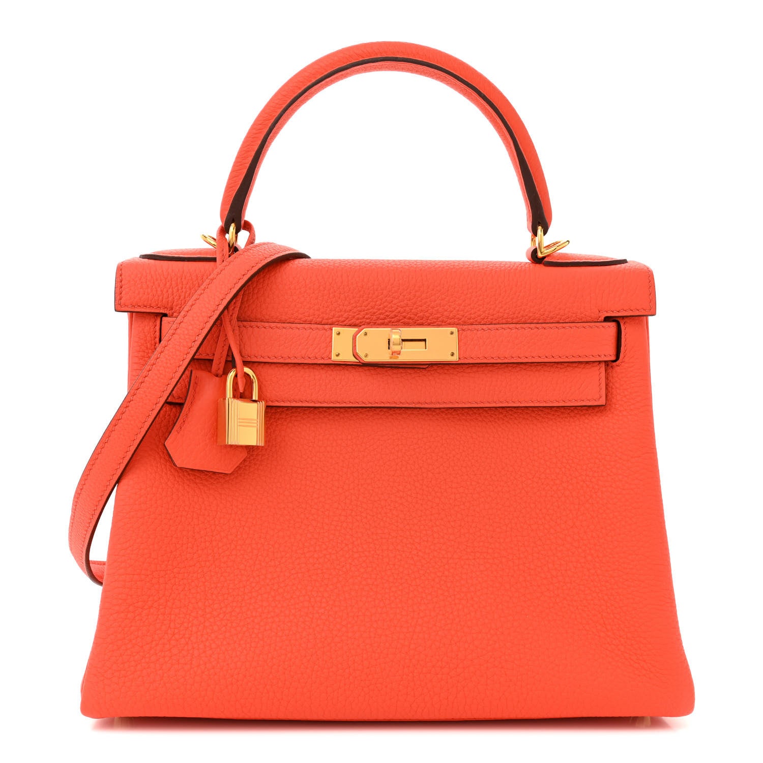 Hermes Togo Kelly Retourne 28 Orange Poppy 1 of 11