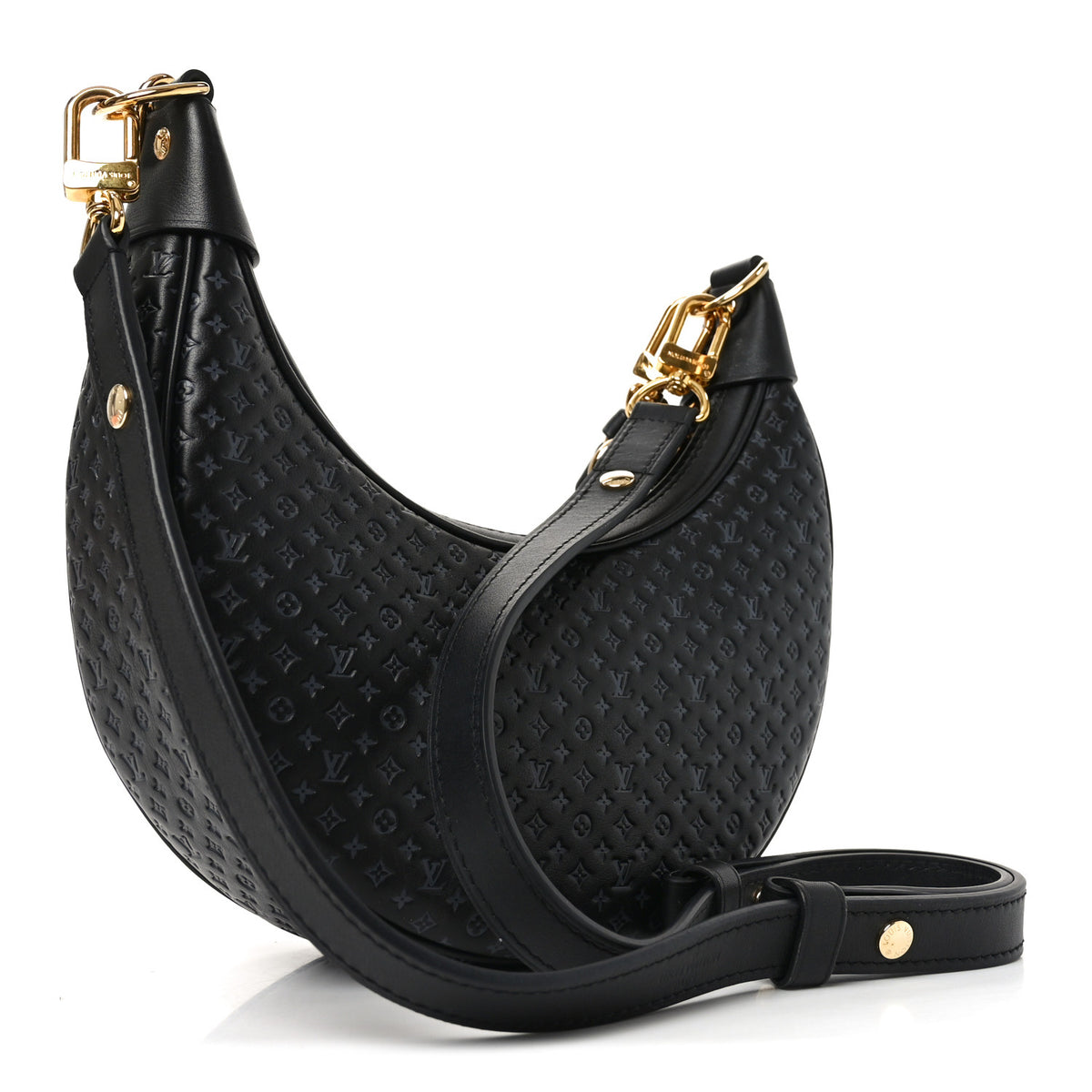 Louis Vuitton Calfskin Embossed Monogram Loop Black 3 of 9