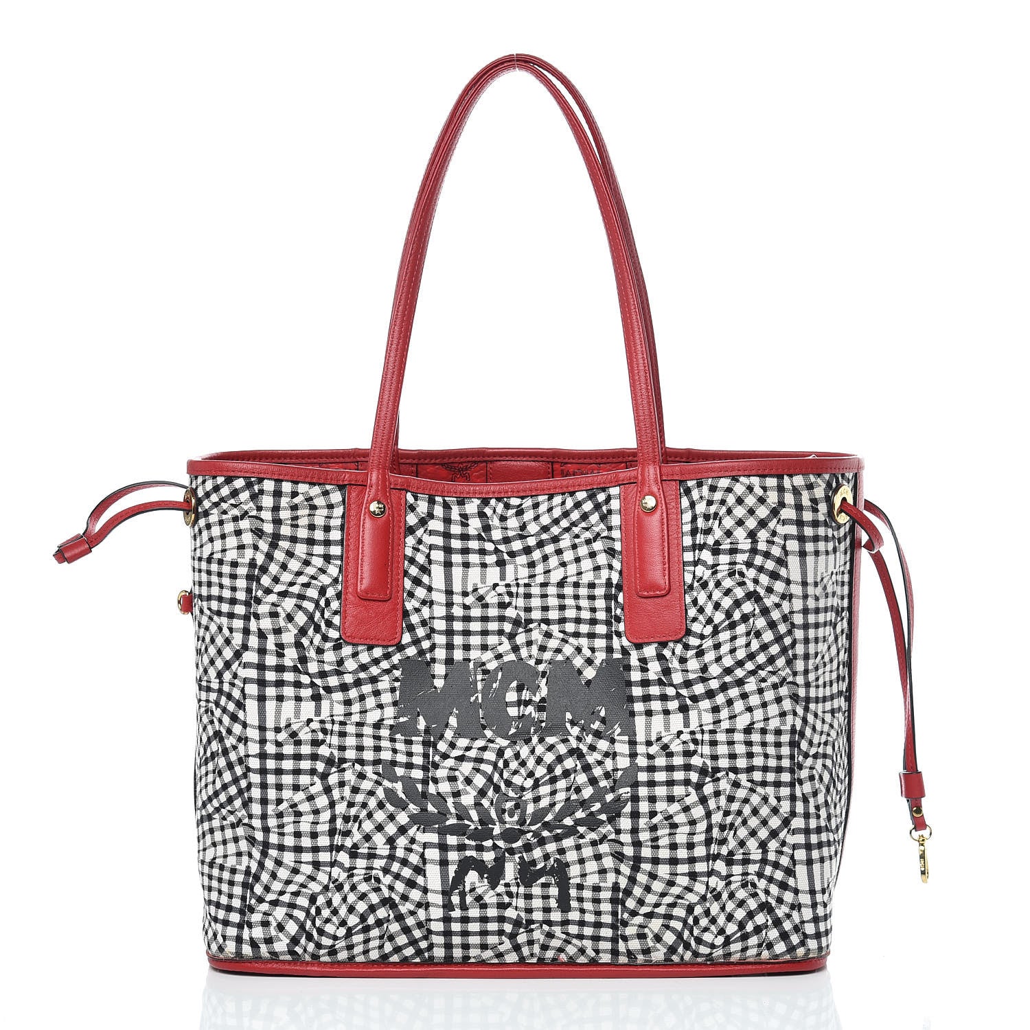 MCM Visetos Medium Liz Reversible Shopper Tote Ruby Red 4 of 20