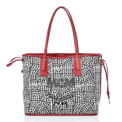 MCM Visetos Medium Liz Reversible Shopper Tote Ruby Red 4 of 20