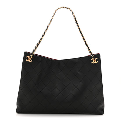 Chanel Lambskin Quilted Shopping Tote Black 1 of 10