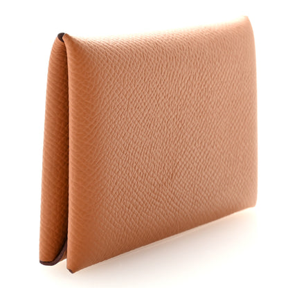 Hermes Epsom Calvi Card Case Gold 3 of 7