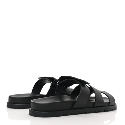 Hermes Calfskin Womens Chypre Sandals 39 Black 4 of 9
