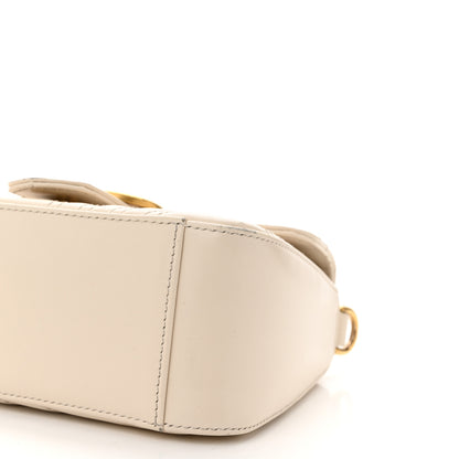 Gucci Calfskin Matelasse Mini GG Marmont Top Handle Shoulder Bag White 10 of 15