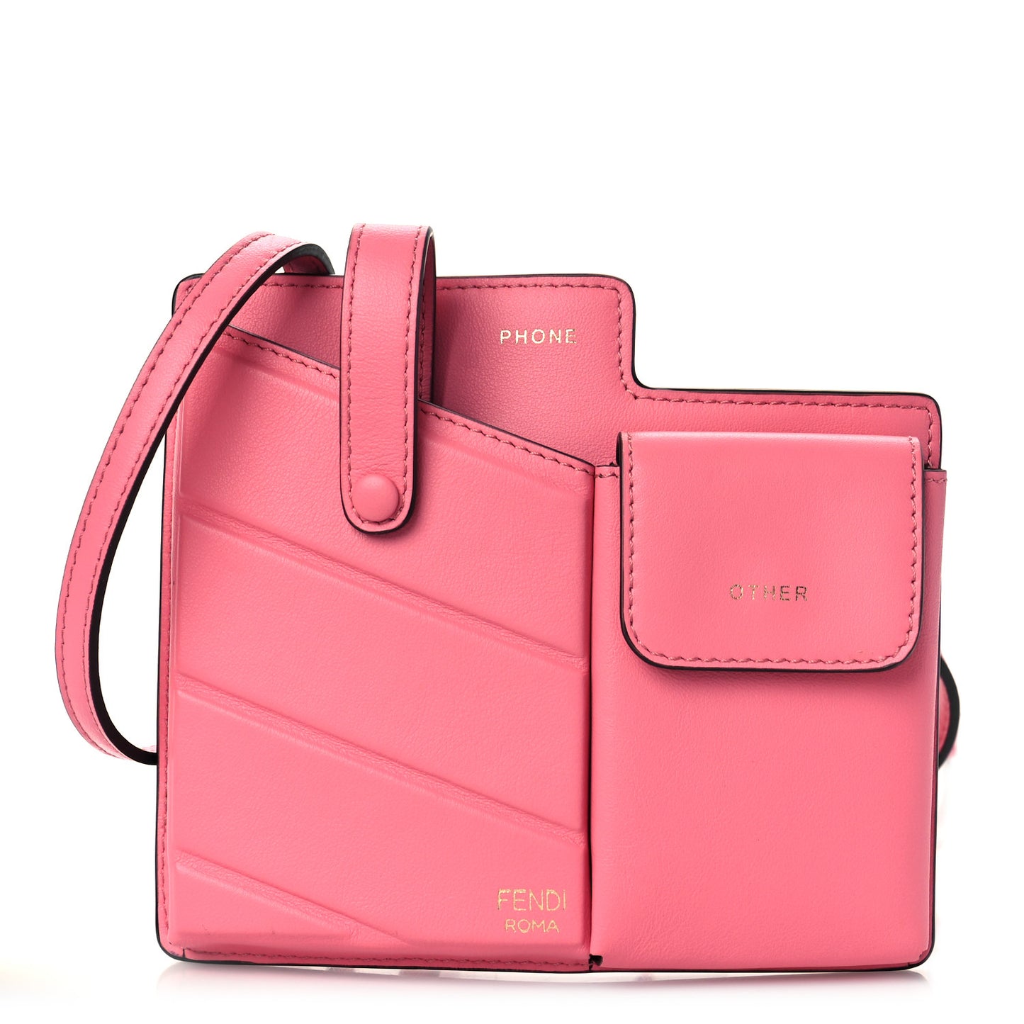 Vitello Grace Matte Two Pocket Mini Crossbody Pink