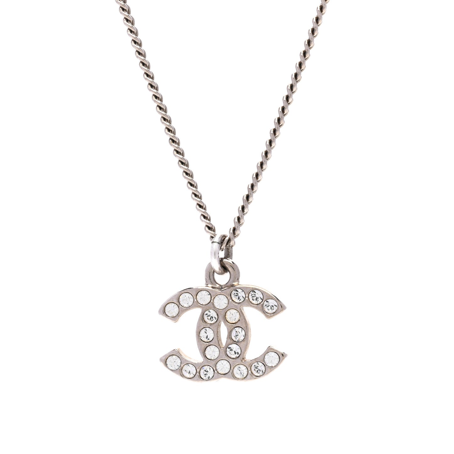 Crystal Timeless CC Necklace Silver