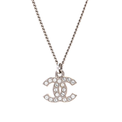 Chanel Crystal Timeless CC Necklace Silver 5 of 6