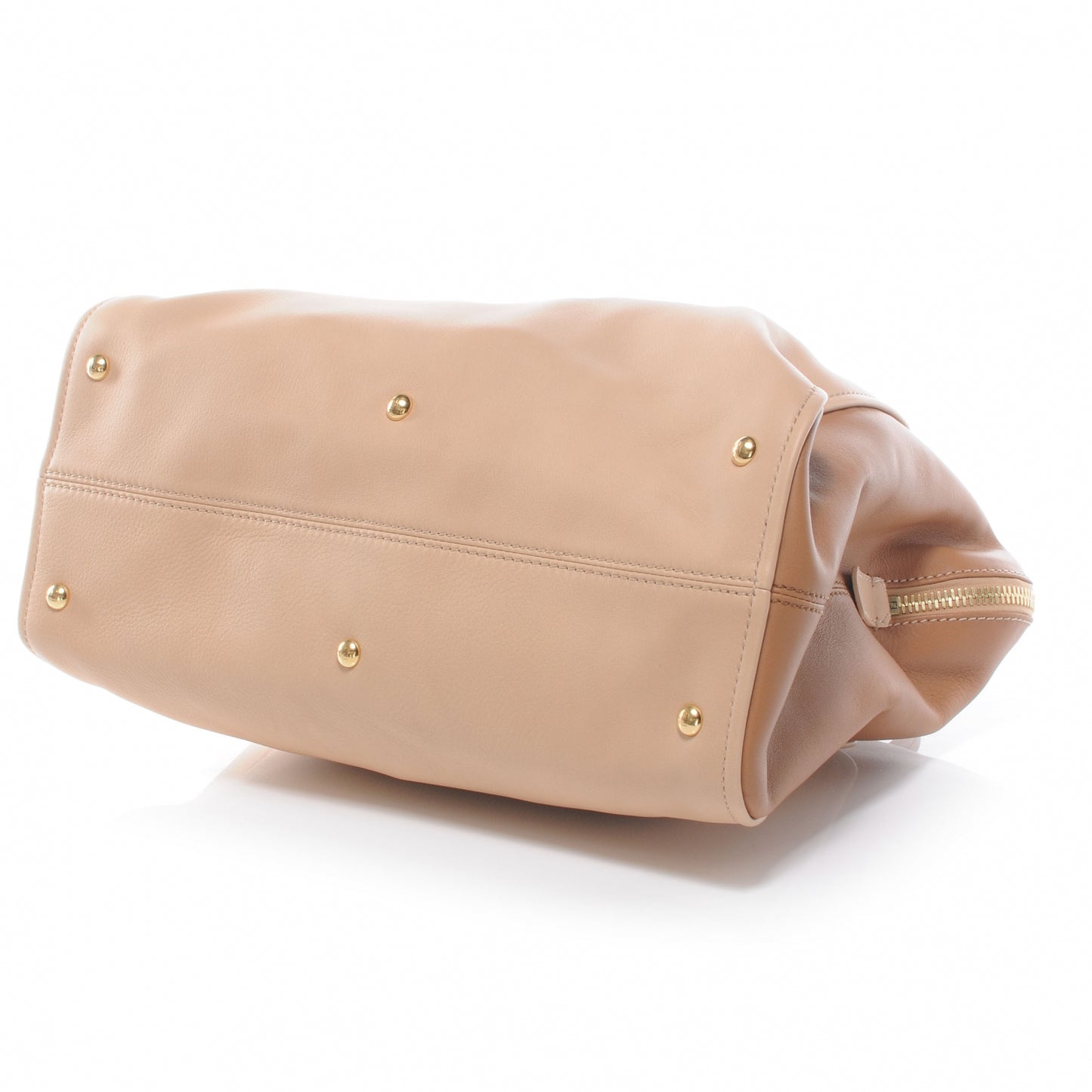 Goatskin Colorblock Large Chameleon Tote Beige