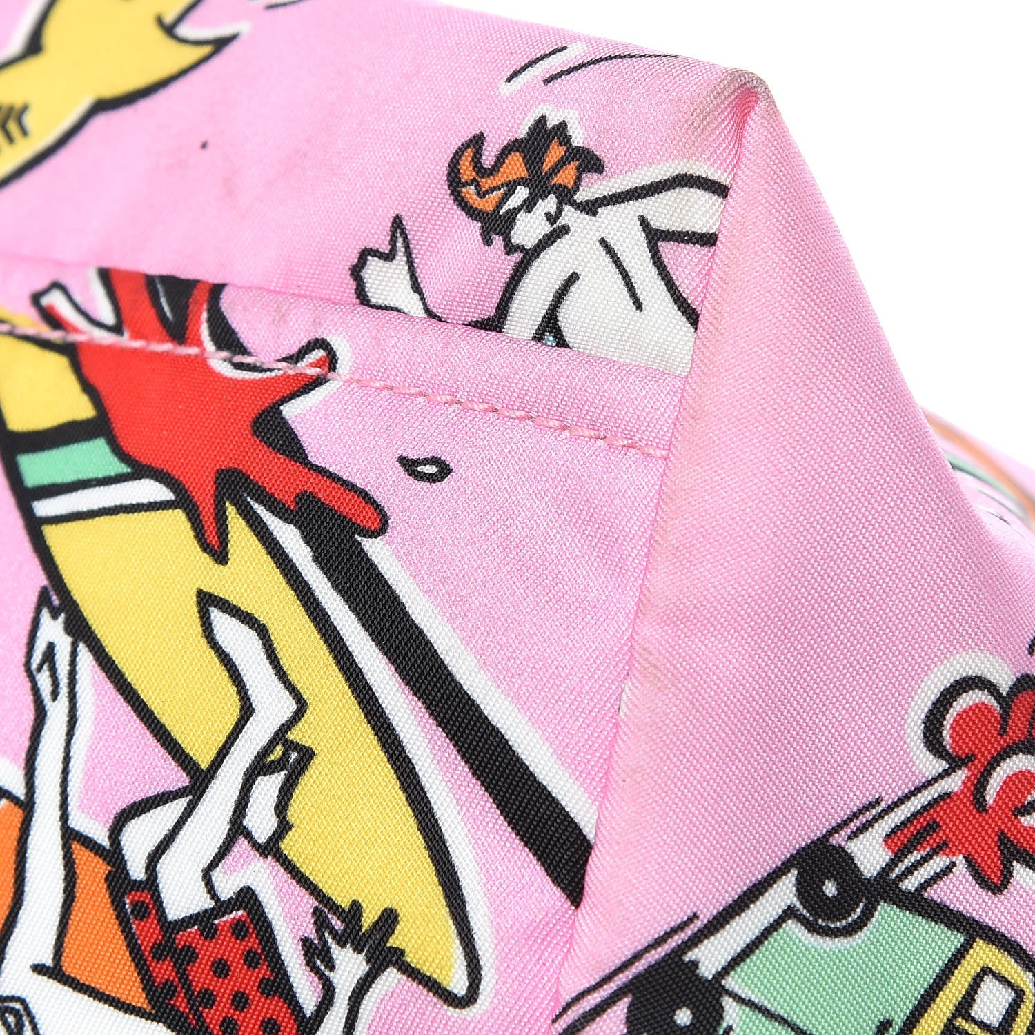 Prada Tessuto Stampato Nylon Saffiano Surf Print Tote Rosa 15 of 15