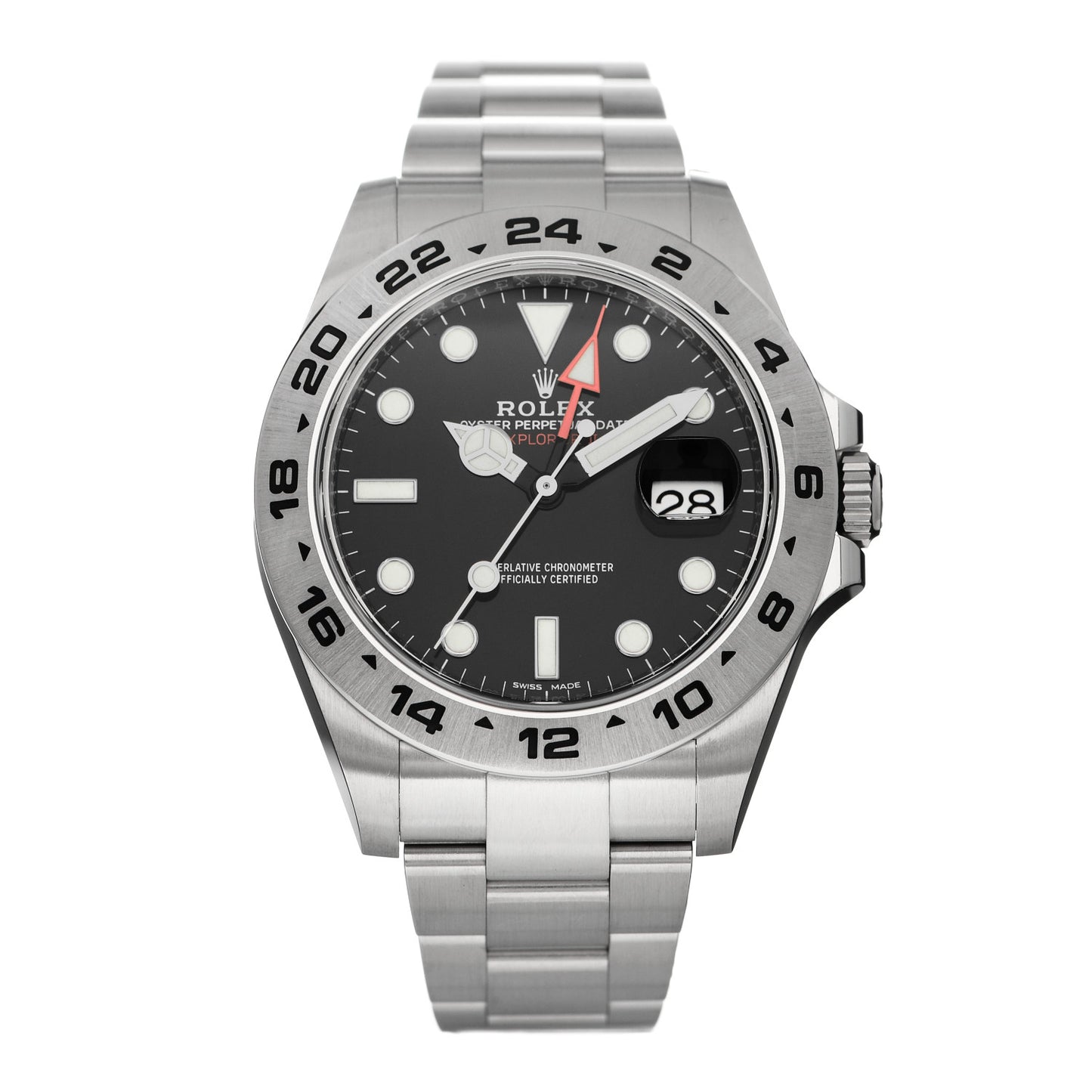 Stainless Steel 42mm Oyster Perpetual Date Explorer II Watch Black 216570