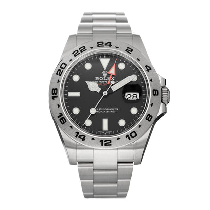Rolex Stainless Steel 42mm Oyster Perpetual Date Explorer II Watch Black 216570 1 of 5