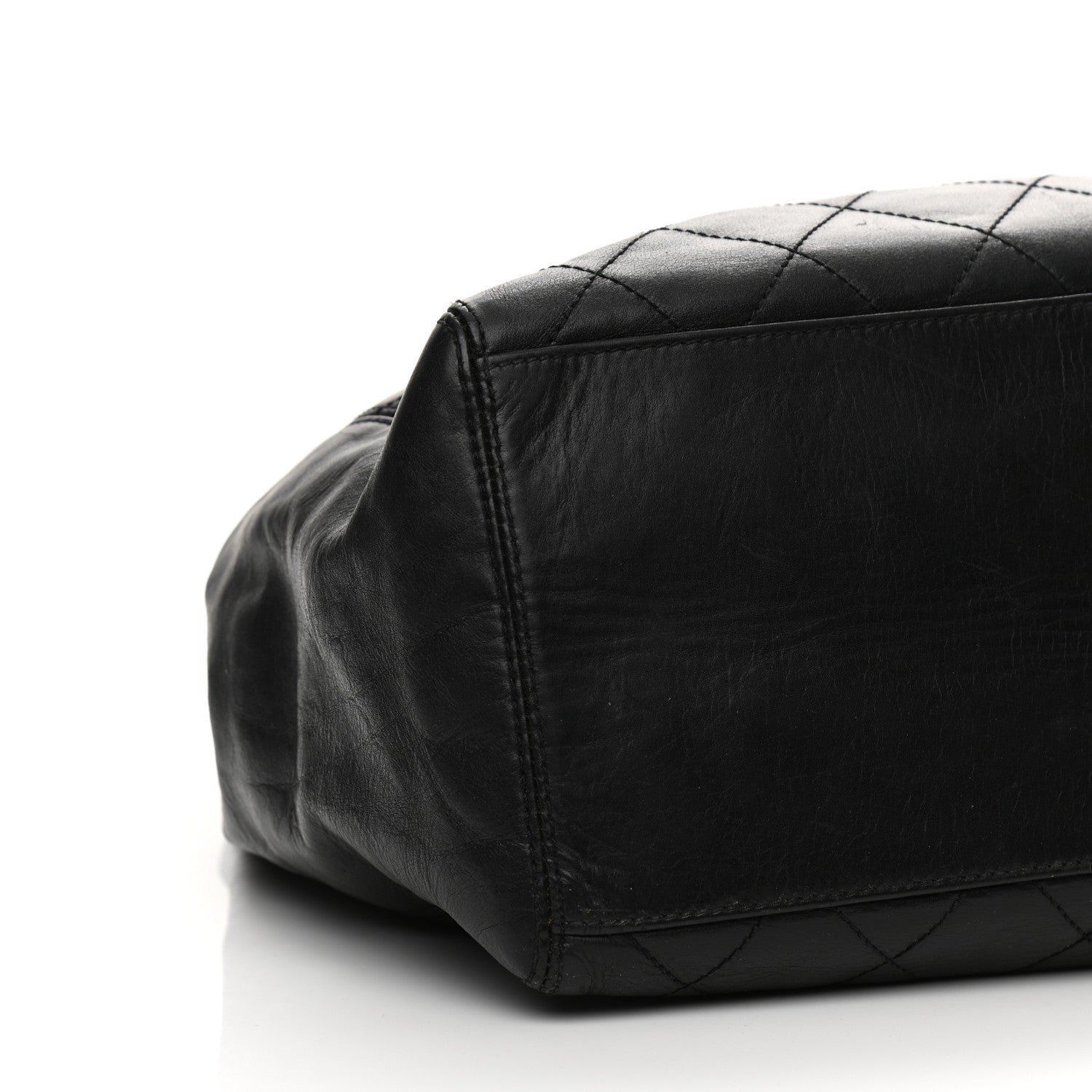 Chanel Lambskin Quilted Shopping Tote Black 10 of 14