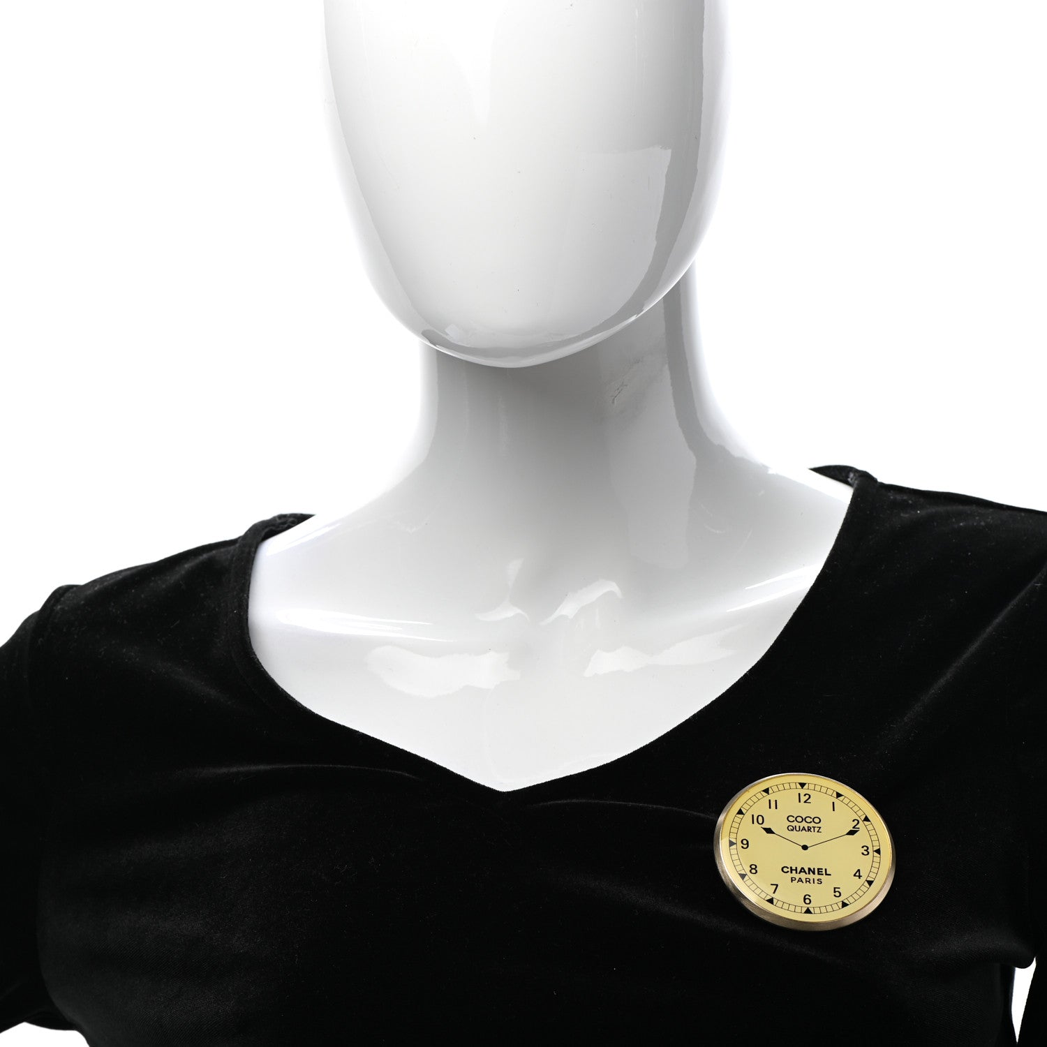 Chanel Metal Clock Brooch Gold Black 2 of 6