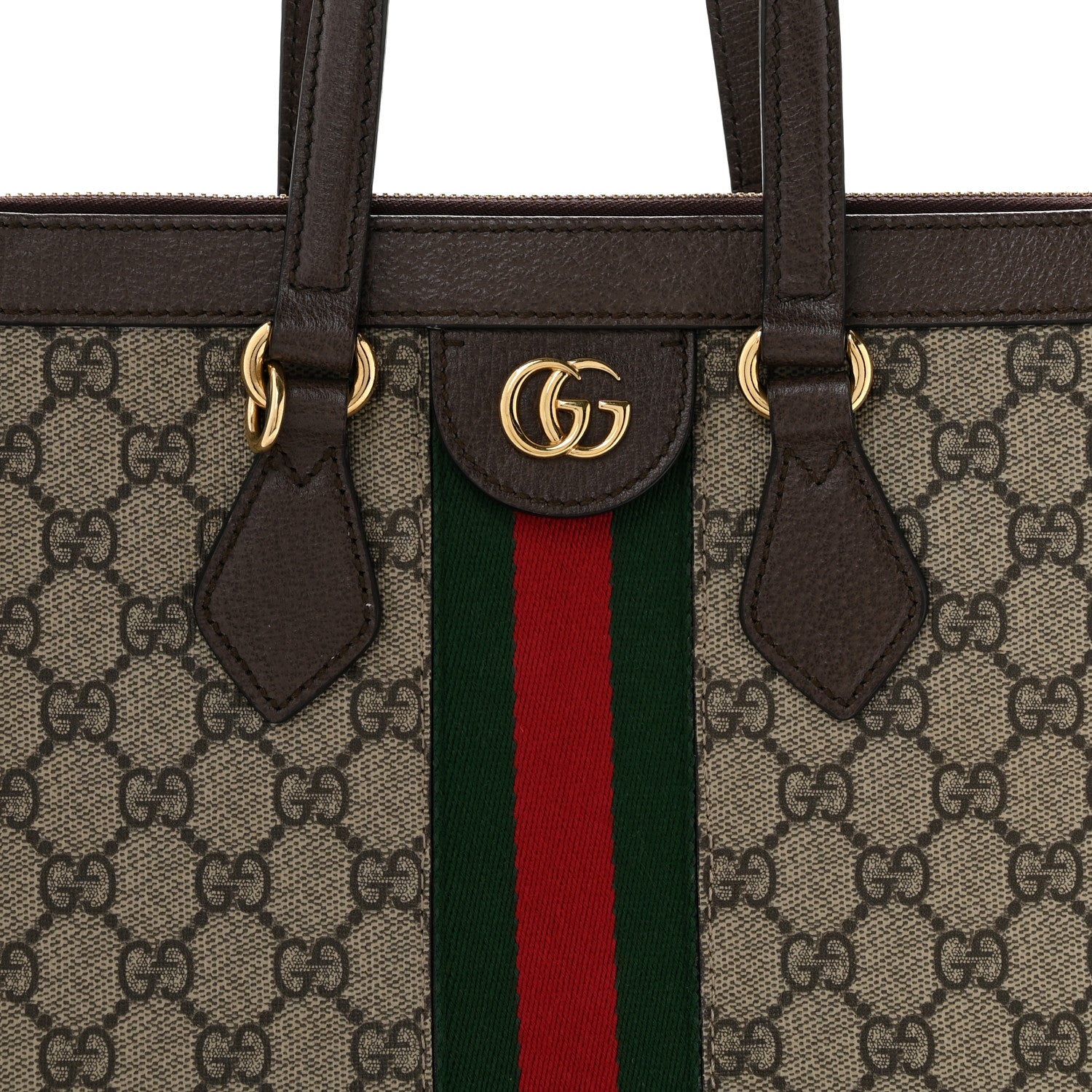 Gucci GG Supreme Monogram Web Medium Ophidia Tote Bag Brown 8 of 13