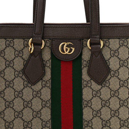 Gucci GG Supreme Monogram Web Medium Ophidia Tote Bag Brown 8 of 13