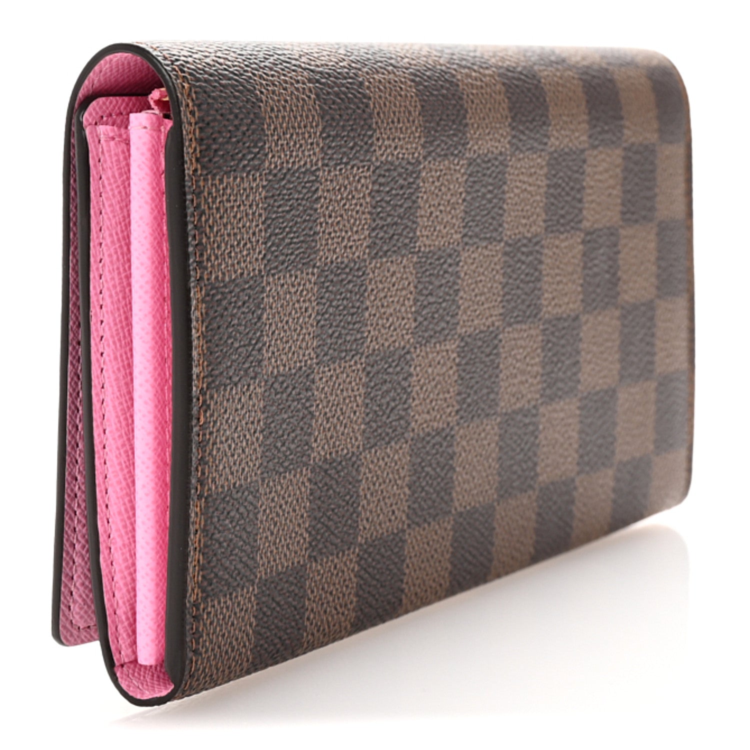 Louis Vuitton Damier Ebene 2023 Christmas Animation Ice Skating Sarah Wallet Pink 3 of 7