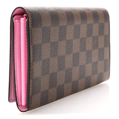 Louis Vuitton Damier Ebene 2023 Christmas Animation Ice Skating Sarah Wallet Pink 3 of 7