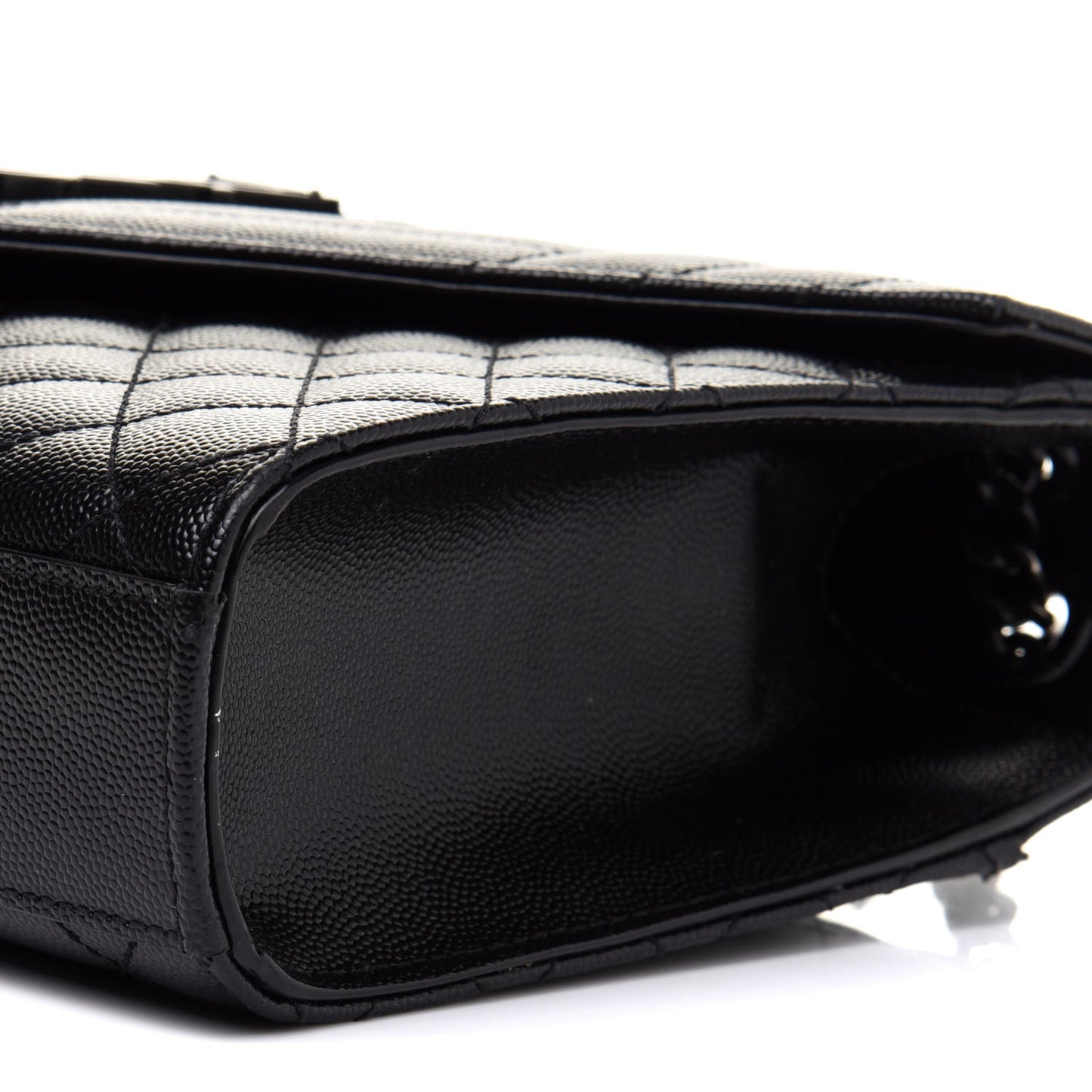 Grain De Poudre Textured Mixed Matelasse Triquilt Medium Monogram Satchel Black