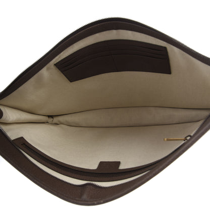 Gucci GG Supreme Monogram Textured Calfskin Web Ophidia Documents Holder Beige Ebony New Acero 4 of 8