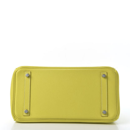Hermes Epsom Candy Birkin 30 Lime Gris Perle 5 of 34