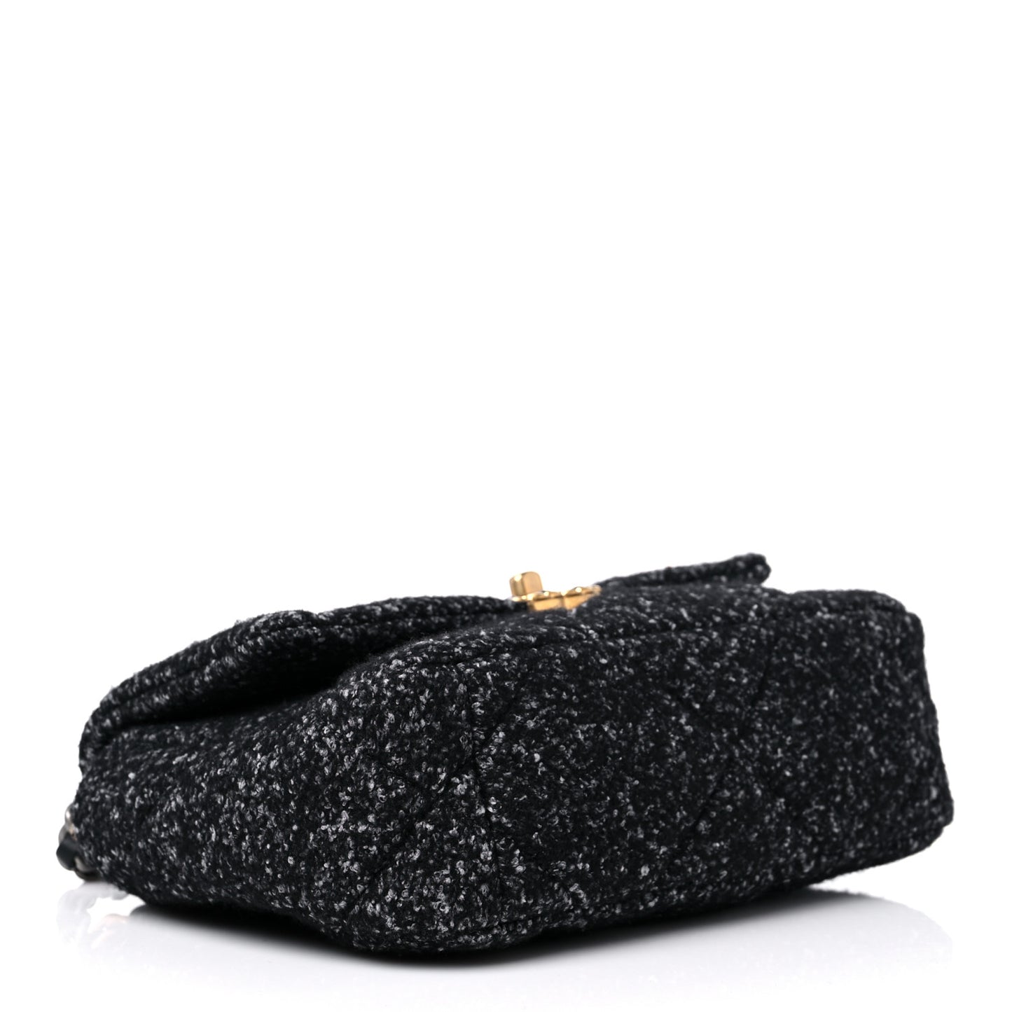 Tweed Quilted Medium Chanel 19 Flap Black Grey