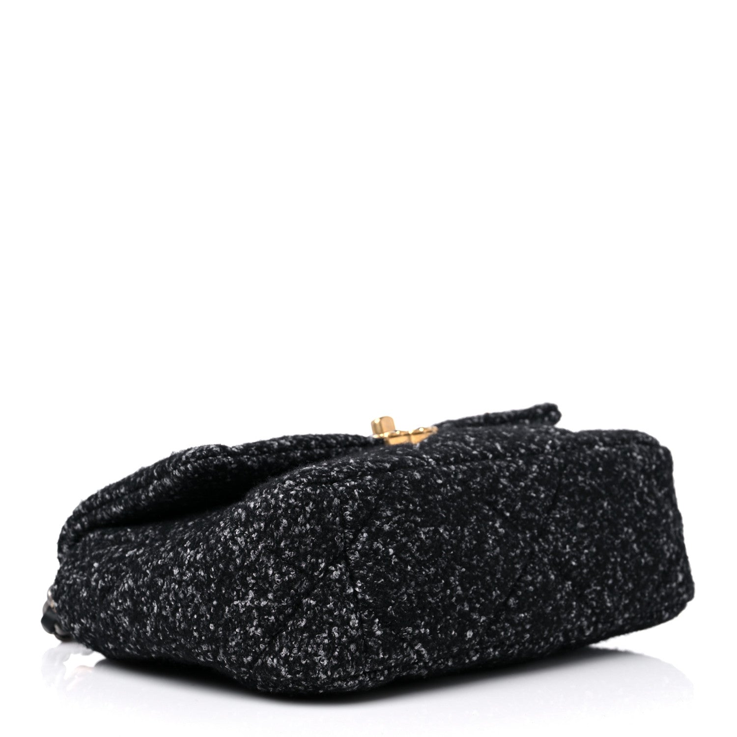 Chanel Tweed Quilted Medium Chanel 19 Flap Black Grey 3 of 8