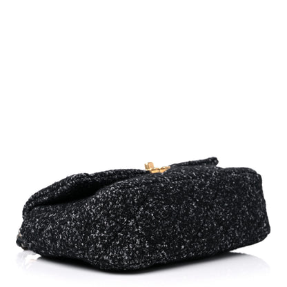 Chanel Tweed Quilted Medium Chanel 19 Flap Black Grey 3 of 8