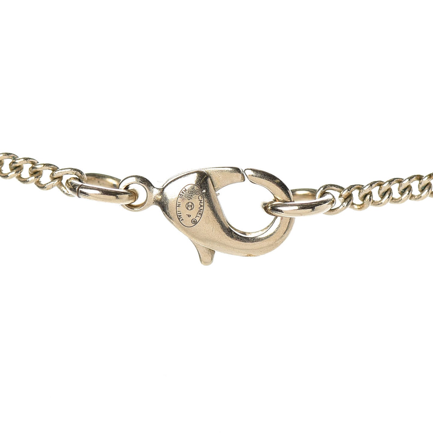 Pearl CC Drop Necklace Gold