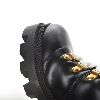 Gucci Calfskin Sylvie Web Lace Up Combat Boots 36 Black 15 of 17